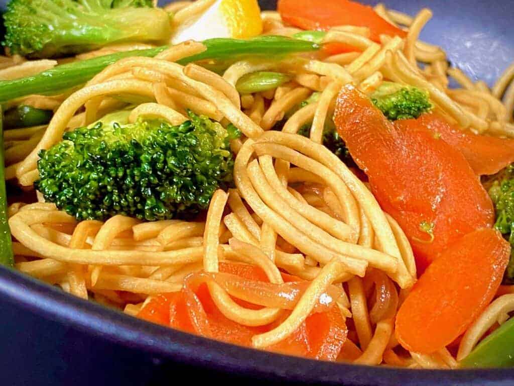 Filipino Vegetable Pancit Noodles with vegetables in a bowl