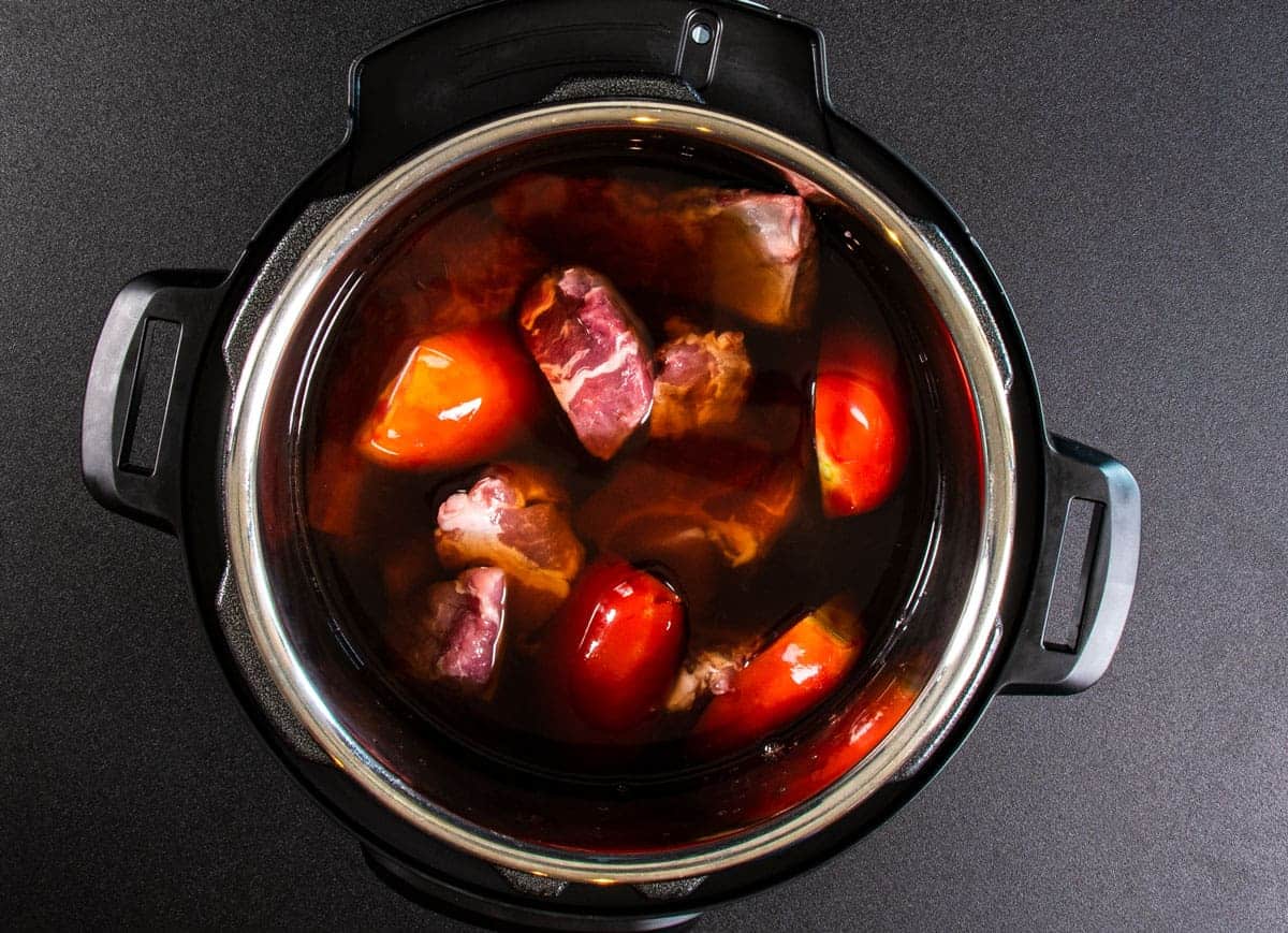 Pork and tomatoes in Instant Pot