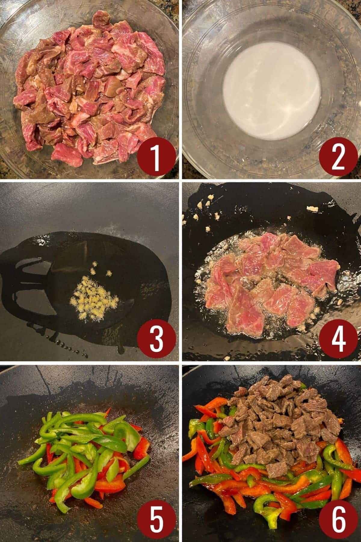 Step by step instructions how to make spicy beef with sriracha sauce.