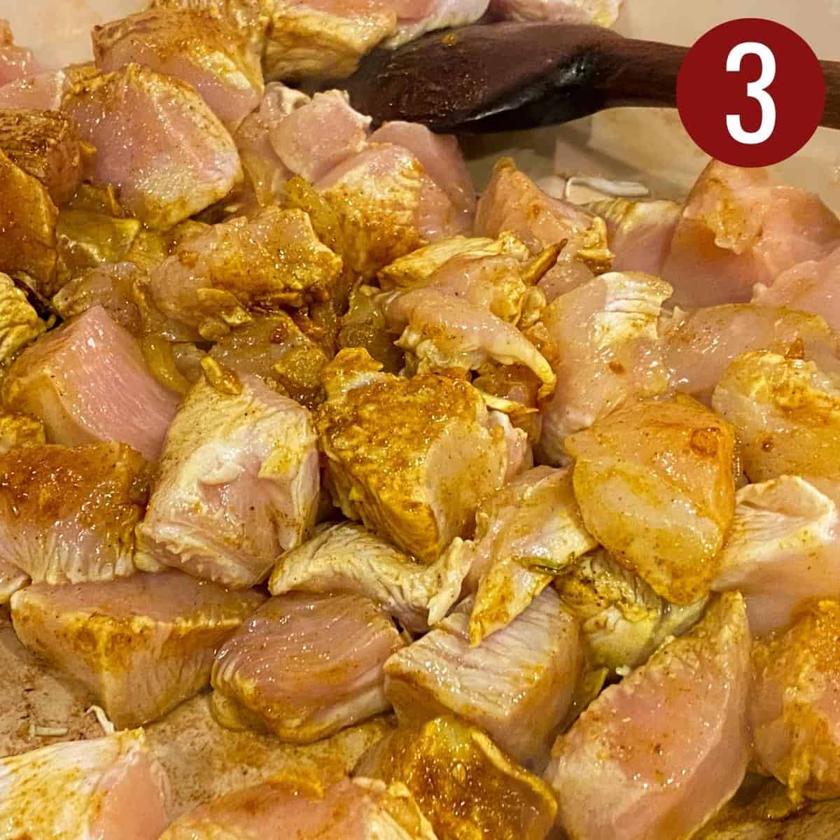 Step 3 add chicken.