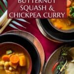 Picture of butternut squash and chickpea curry for Pinterest.