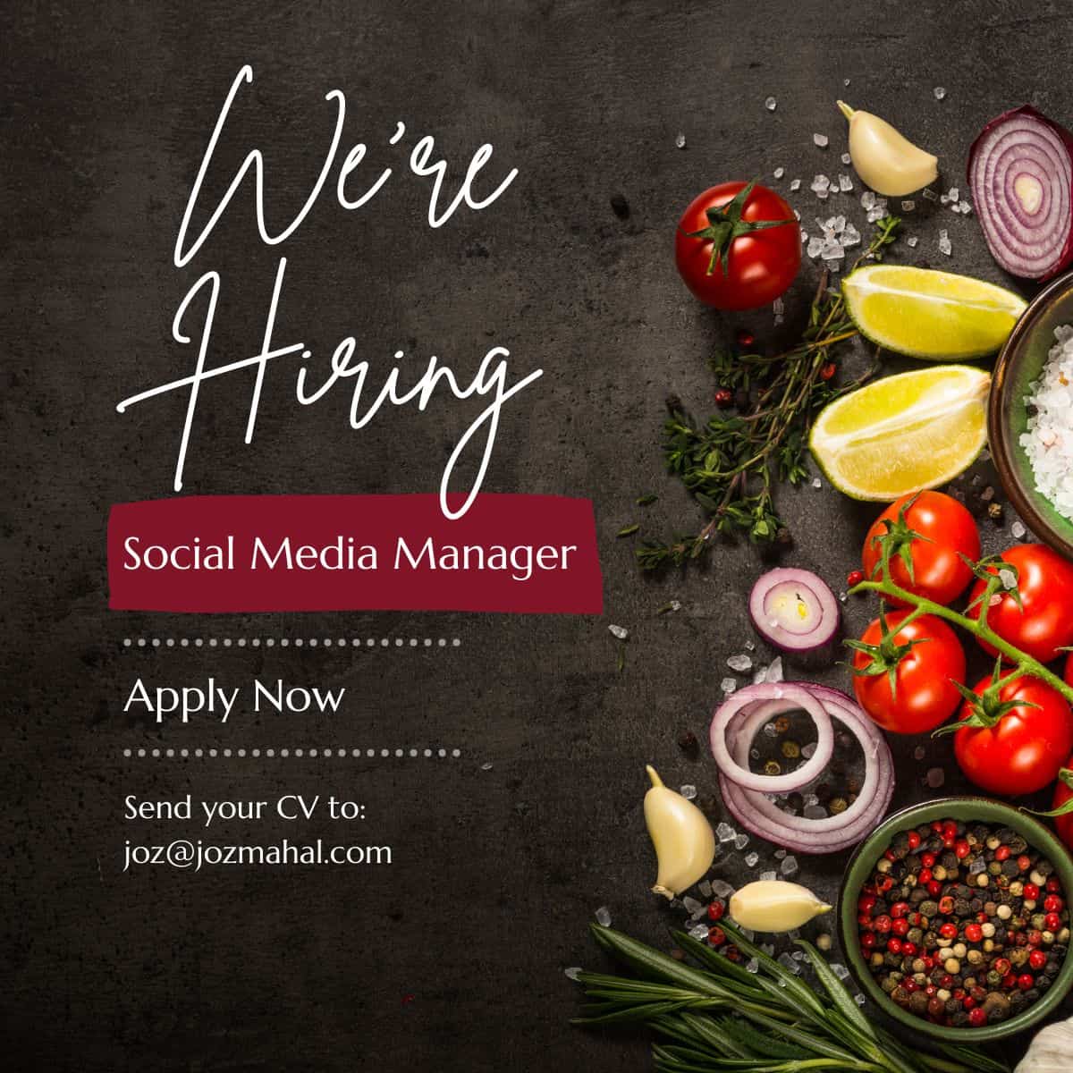 Job ad for social media manager.