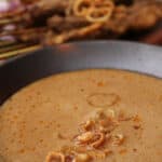 Peanut sauce close up.